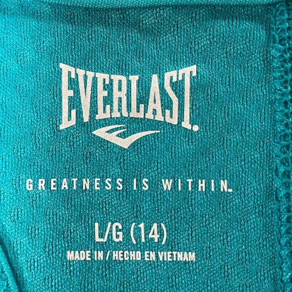 Everlast razor back tank top,  vibrant turquoise /yellow/green,  Large (14) - Picture 2 of 7